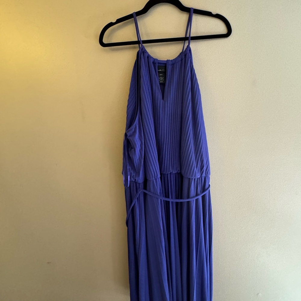 Lane bryant purple pleated halter dress - Picture 3 of 7